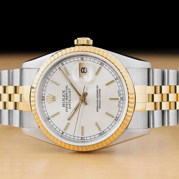 Mens Rolex 18k Gold Two Tone Watch With Box - Picture 3 of 8